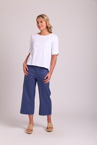 Esplanade Wide Neck Elbow Sleeve Top