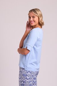 Esplanade Wide Neck Elbow Sleeve Top