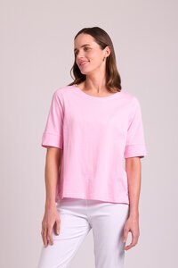 Esplanade Wide Neck Elbow Sleeve Top