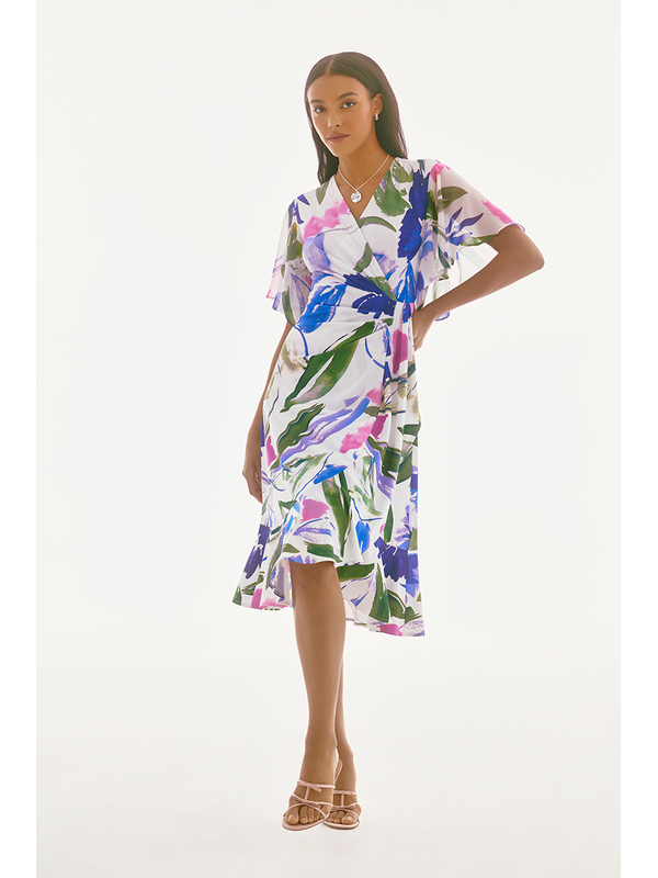 Joseph Ribkoff Floral Faux Wrap Dress