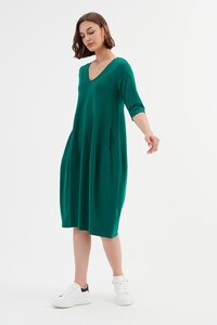 Tirelli V Neck Diagonal Seam Dress