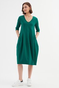 Tirelli V Neck Diagonal Seam Dress