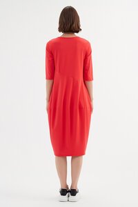 Tirelli V Neck Diagonal Seam Dress