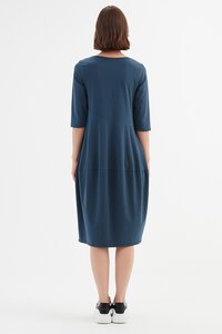 Tirelli V Neck Diagonal Seam Dress