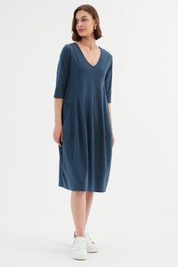 Tirelli V Neck Diagonal Seam Dress