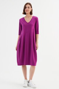 Tirelli V Neck Diagonal Seam Dress