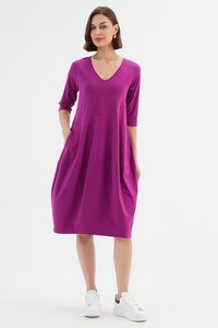 Tirelli V Neck Diagonal Seam Dress