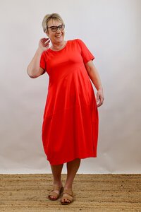 Tirelli Short Sleeve Diagonal Dress