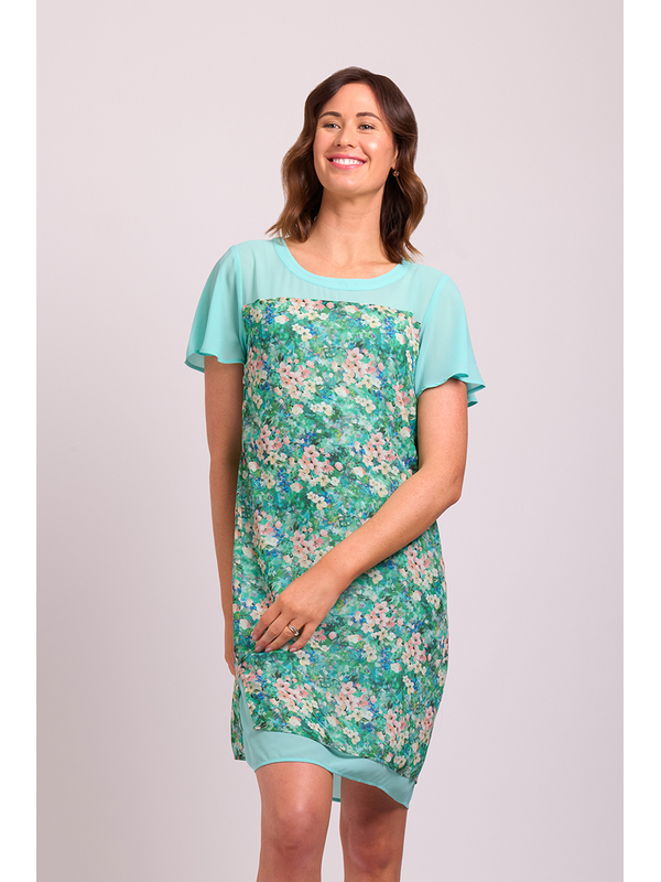 Memo Contrast Yoke Dress