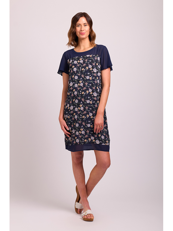 Memo Contrast Yoke Dress