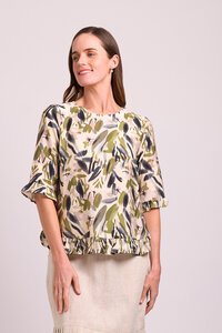 Foil Scoop Hem Top