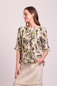 Foil Scoop Hem Top