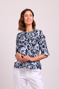 Foil Scoop Hem Top