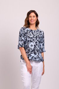 Foil Scoop Hem Top