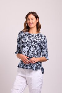 Foil Scoop Hem Top