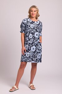 Foil Shirr The Cuff Dress