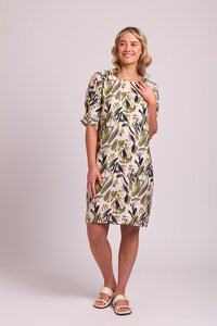 Foil Shirr The Cuff Dress