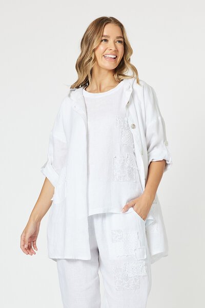 Threadz Hooded Linen Jacket-new-Preen