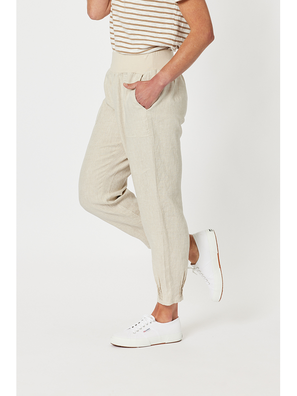 Gordon Smith Sarah Rib Waist Linen Pant