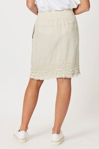 Gordon Smith Ruffle Hem Linen Skirt