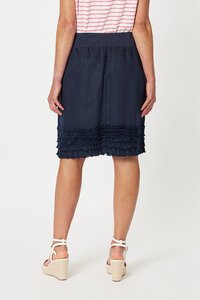 Gordon Smith Ruffle Hem Linen Skirt