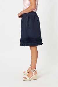 Gordon Smith Ruffle Hem Linen Skirt