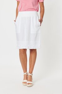 Gordon Smith Ruffle Hem Linen Skirt