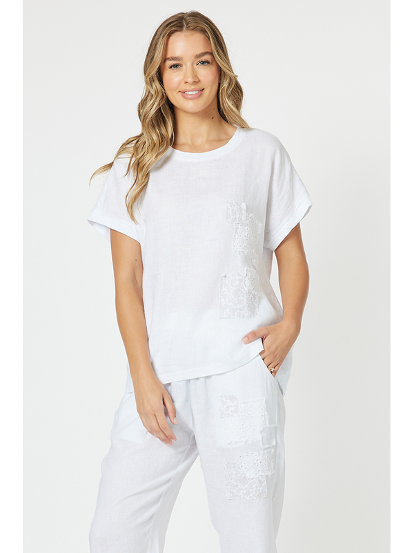 Threadz Patch Linen Top