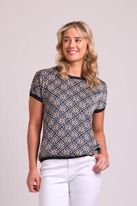 Memo Knit Back Round Neck Top