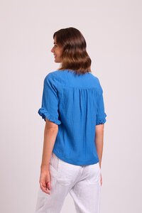 Foil Ruffle Sleeve Top