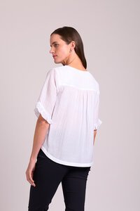 Foil Ruffle Sleeve Top