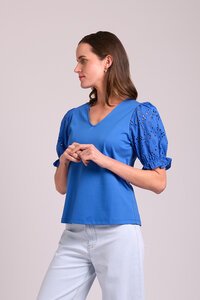 Esplanade Contrast Sleeves Top