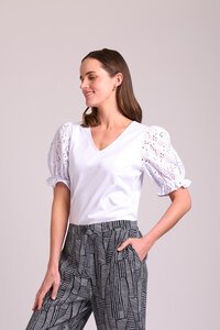 Esplanade Contrast Sleeves Top