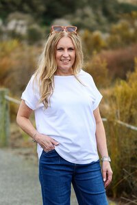 White On Black Scoop Tee