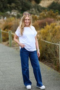 White On Black Scoop Tee