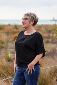 White On Black Pleat Sleeve Top