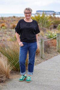 White On Black Pleat Sleeve Top