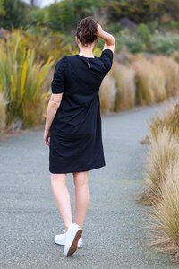 White On Black Rouche SL Dress