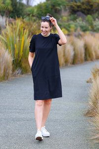 White On Black Rouche SL Dress