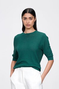 Veronika Maine Sheer Crepe Elbow Sleeve Knit