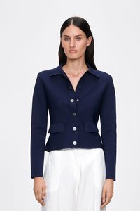 Veronika Maine Collared Press Stud Milano Jacket