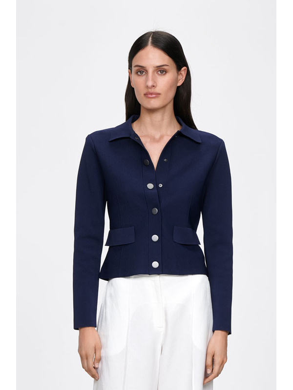 Veronika Maine Collared Press Stud Milano Jacket