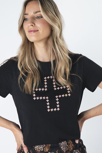 Stella + Gemma Rose Cross T-Shirt-new-Preen