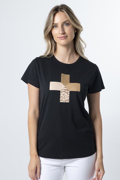 Stella + Gemma Feather Cross T-Shirt-new-Preen