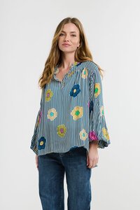 Italian Star Striped Billow Blouse