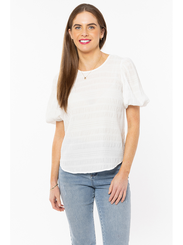 Seeking Lola White Carefree Top