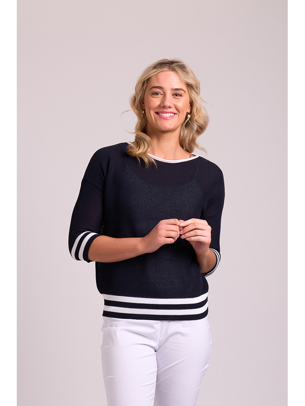 Oh Three Contrast Rib Jumper