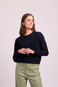 Foil Open Knit Floral Cardi