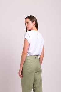 Foil Boxy Back Placket Top