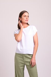 Foil Boxy Back Placket Top